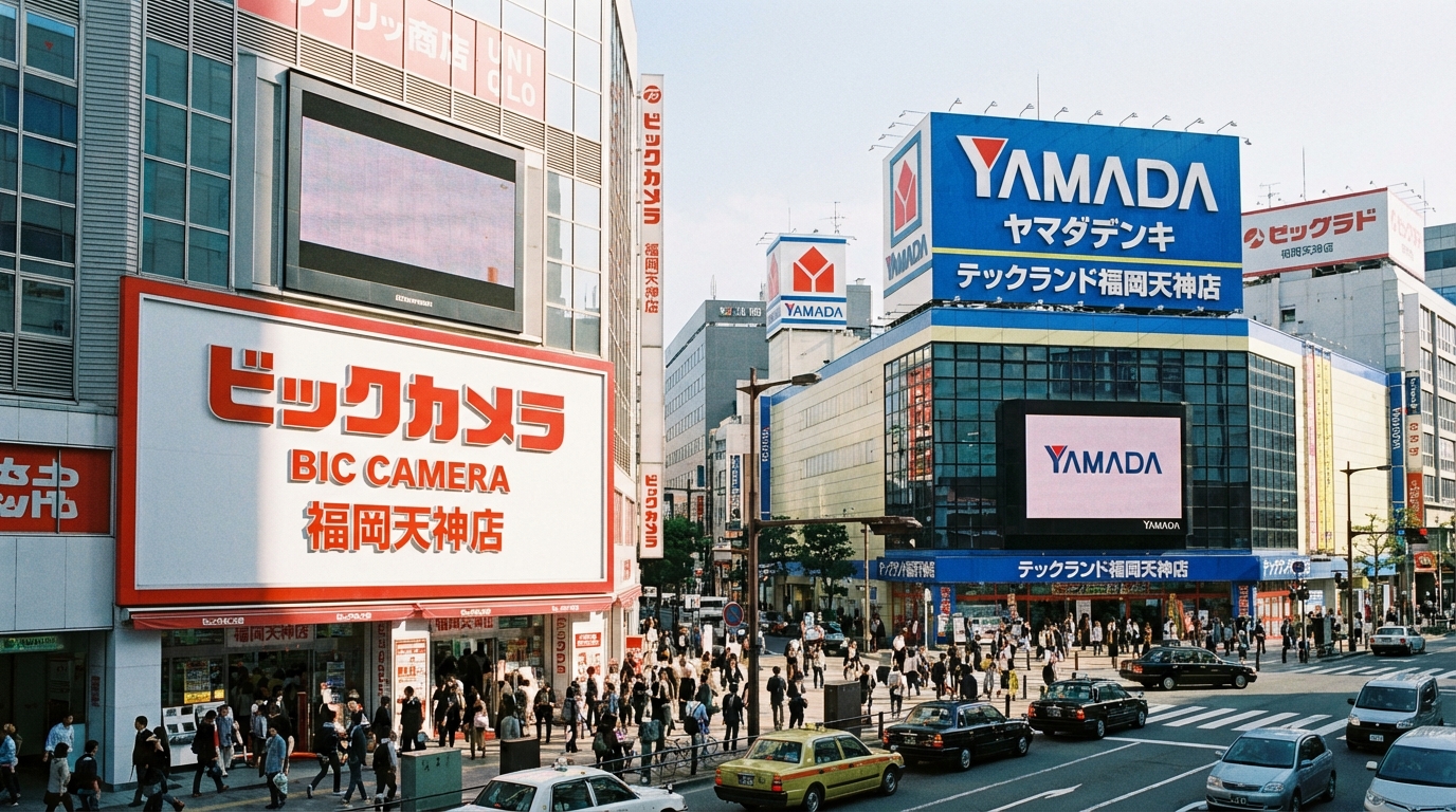 ビックカメラやヤマダ電機などの家電量販店の外観