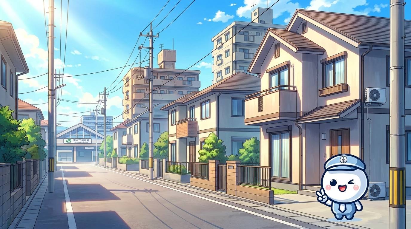 筑紫野市の二日市駅前マンションと針摺・武蔵の住宅地イメージ