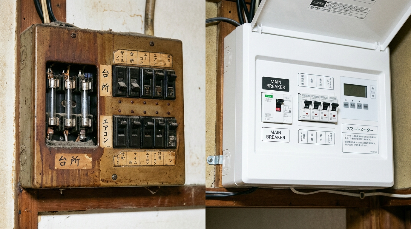 分電盤の交換作業