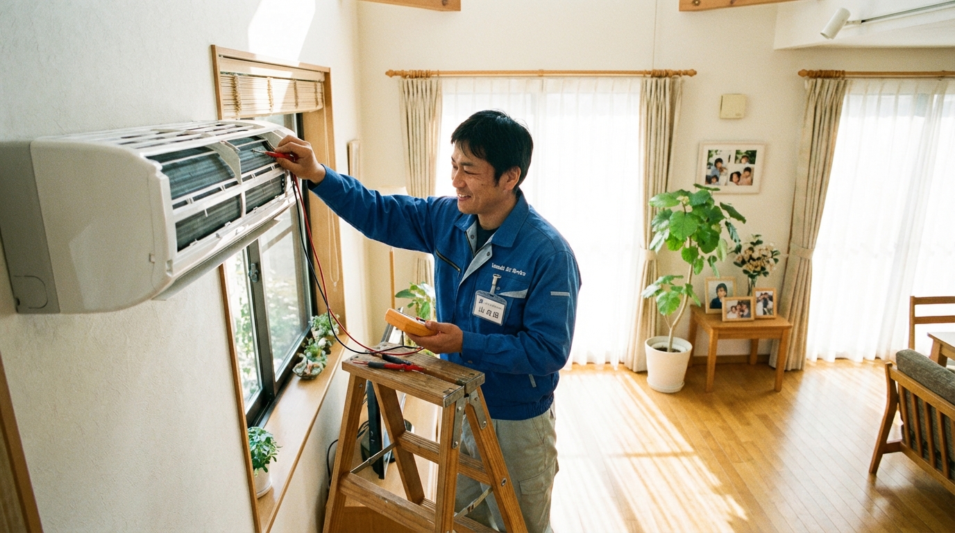 適正なエアコン修理作業