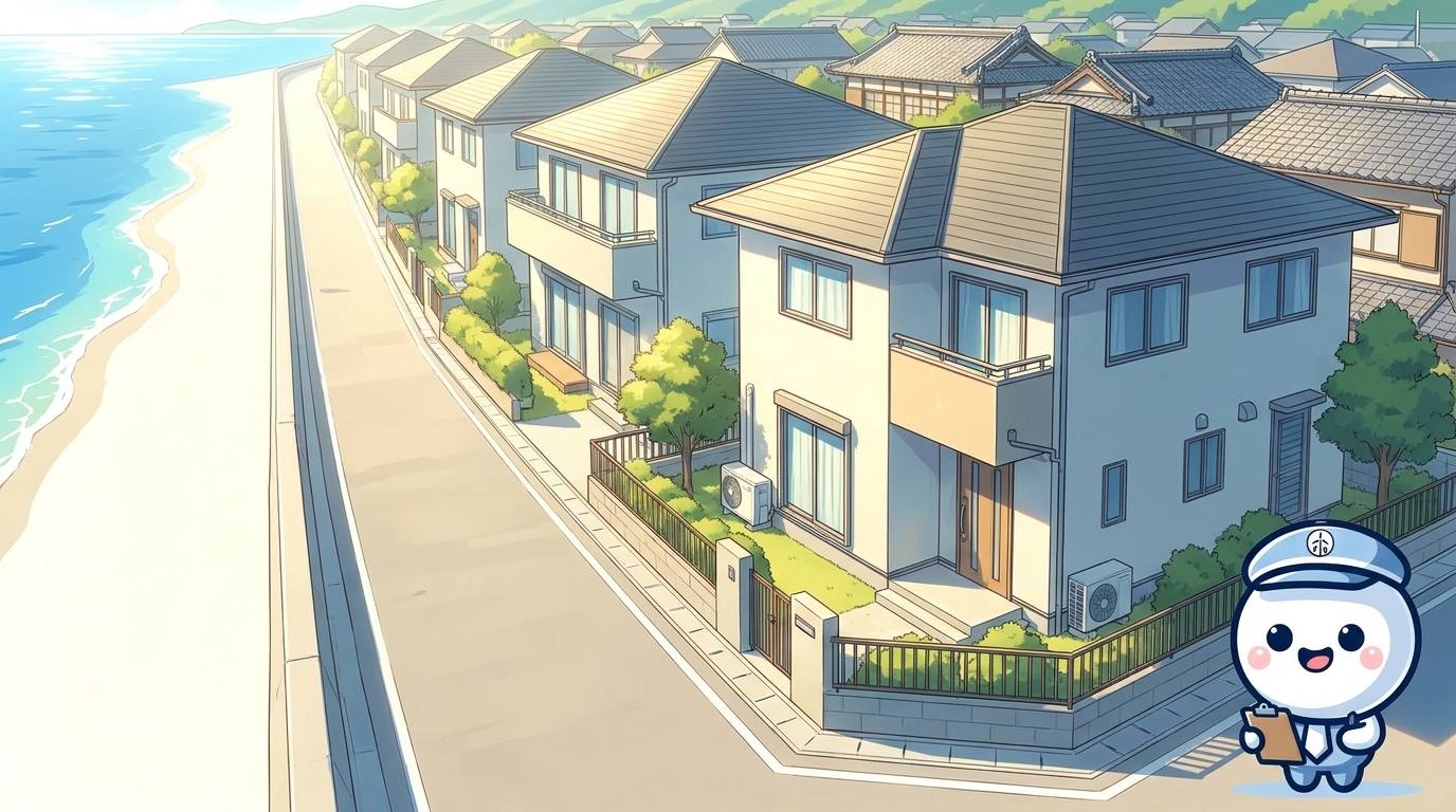 福津市福間海岸・津屋崎周辺の海沿い住宅地イメージ