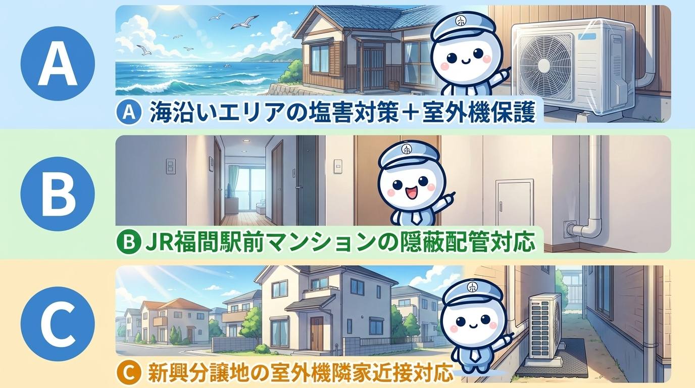 福津市でよくある工事3パターンの比較