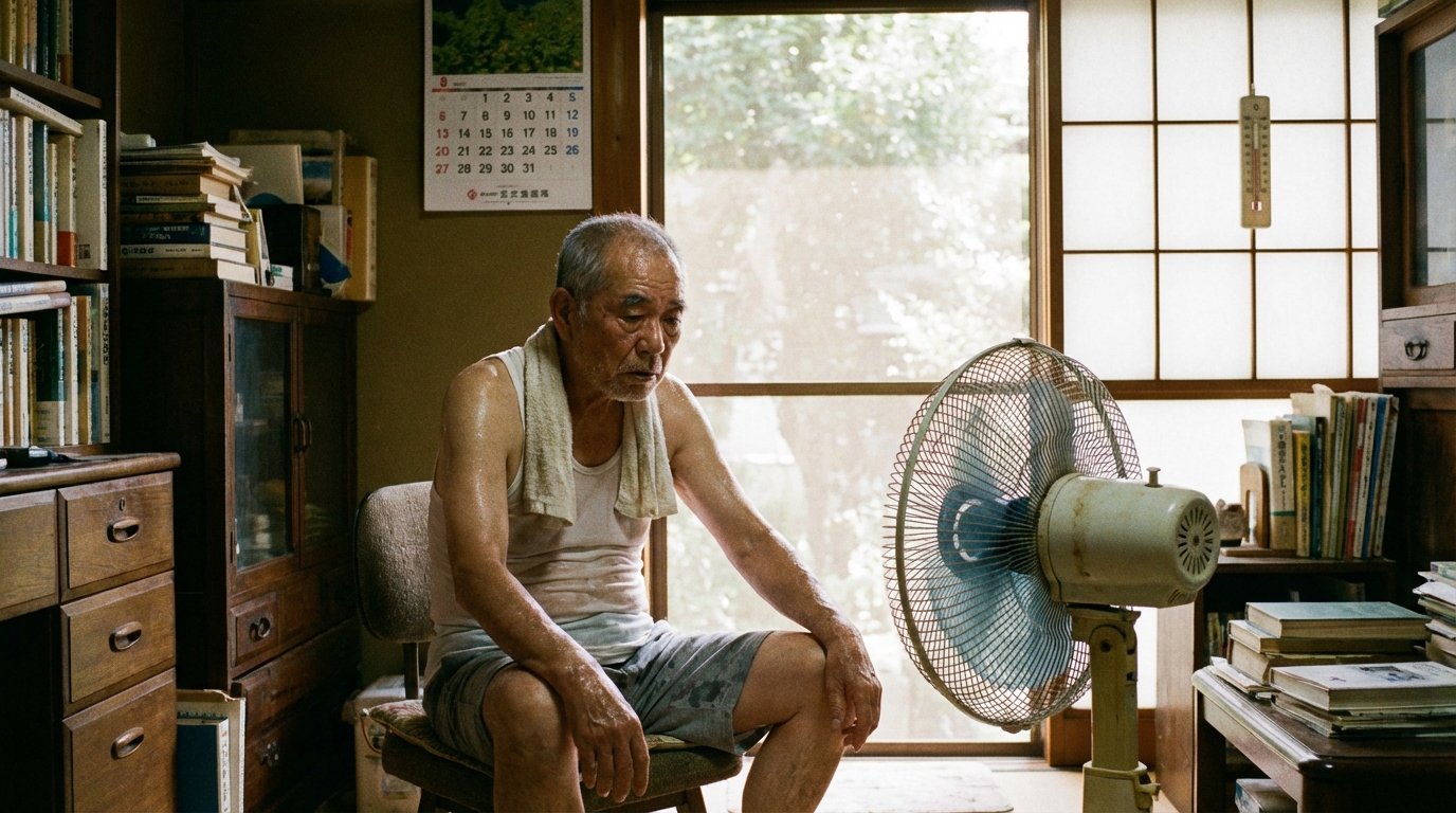 室内で熱中症になる高齢者