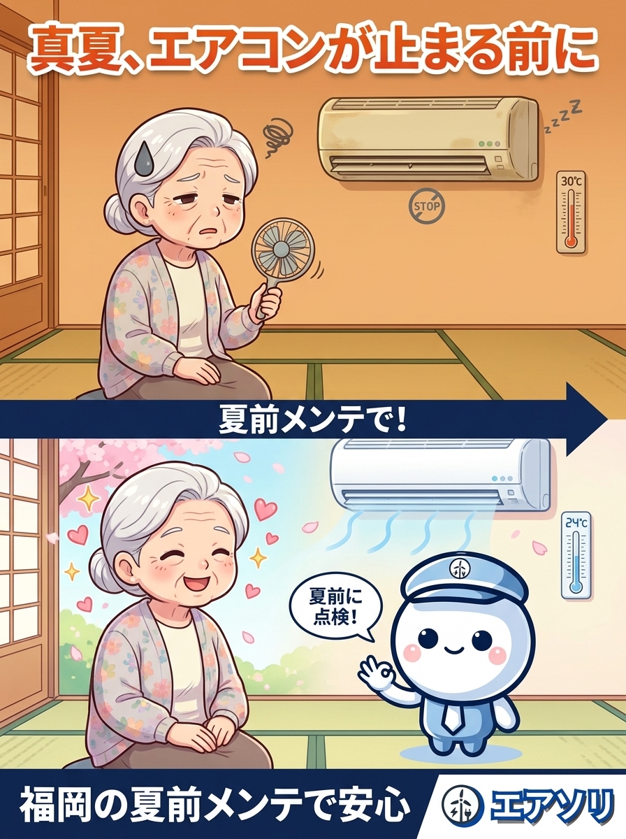 福岡の夏、エアコンが壊れる前に｜夏前メンテの黄金時期