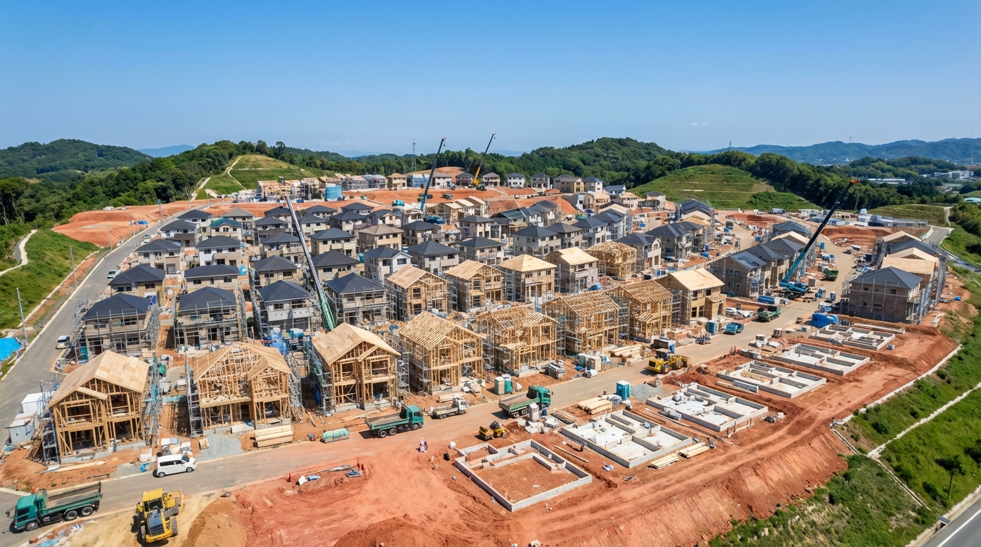 福岡市の新築住宅街の俯瞰イメージ