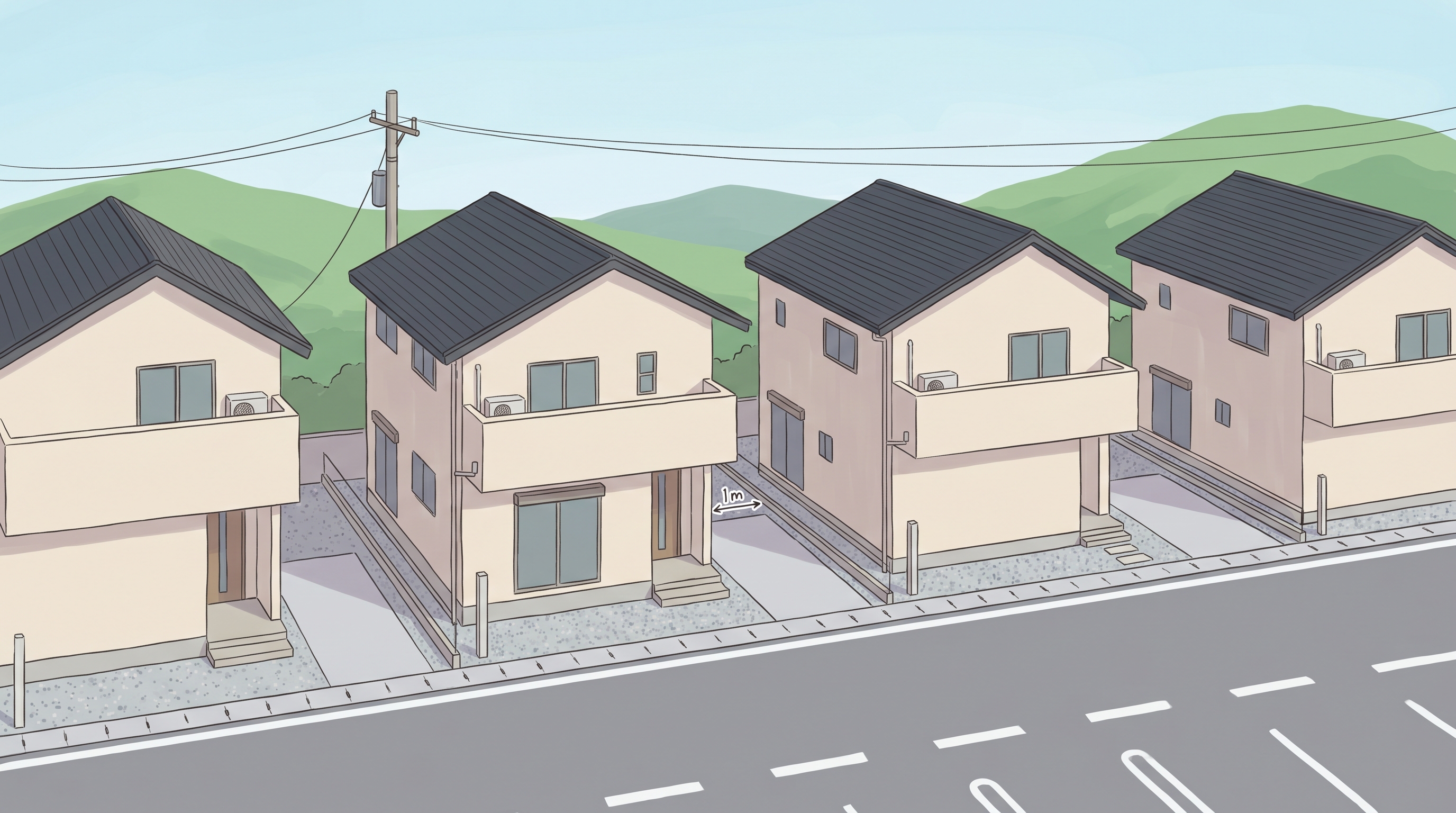 粕屋町の新築建売が並ぶ分譲地イメージ