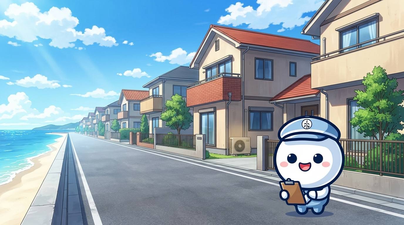 古賀市花鶴ヶ浜・千鳥周辺の海沿い住宅地イメージ