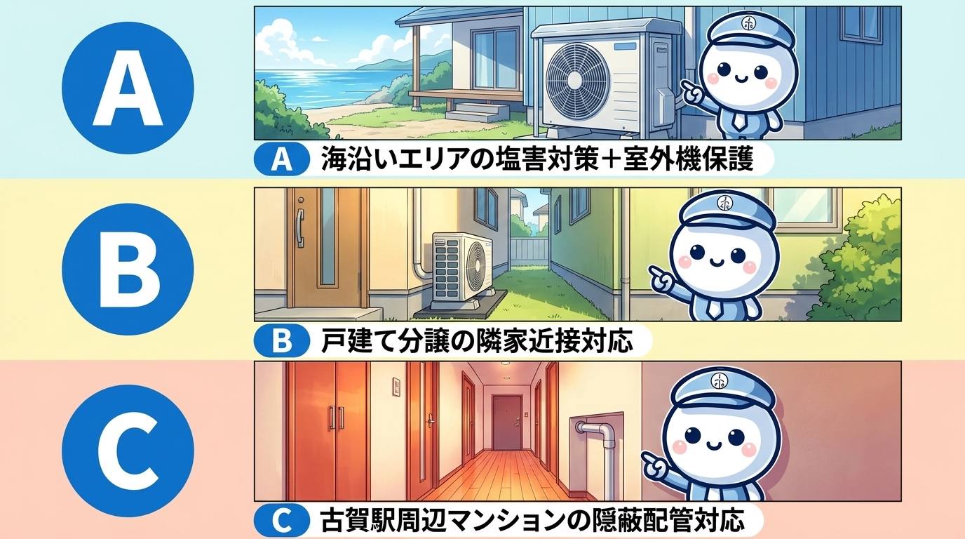 古賀市でよくある工事3パターンの比較