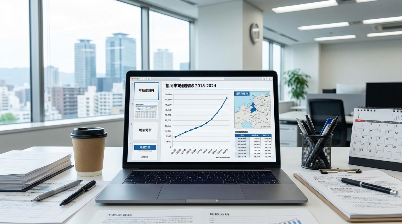 福岡市の区別地価データのイメージ