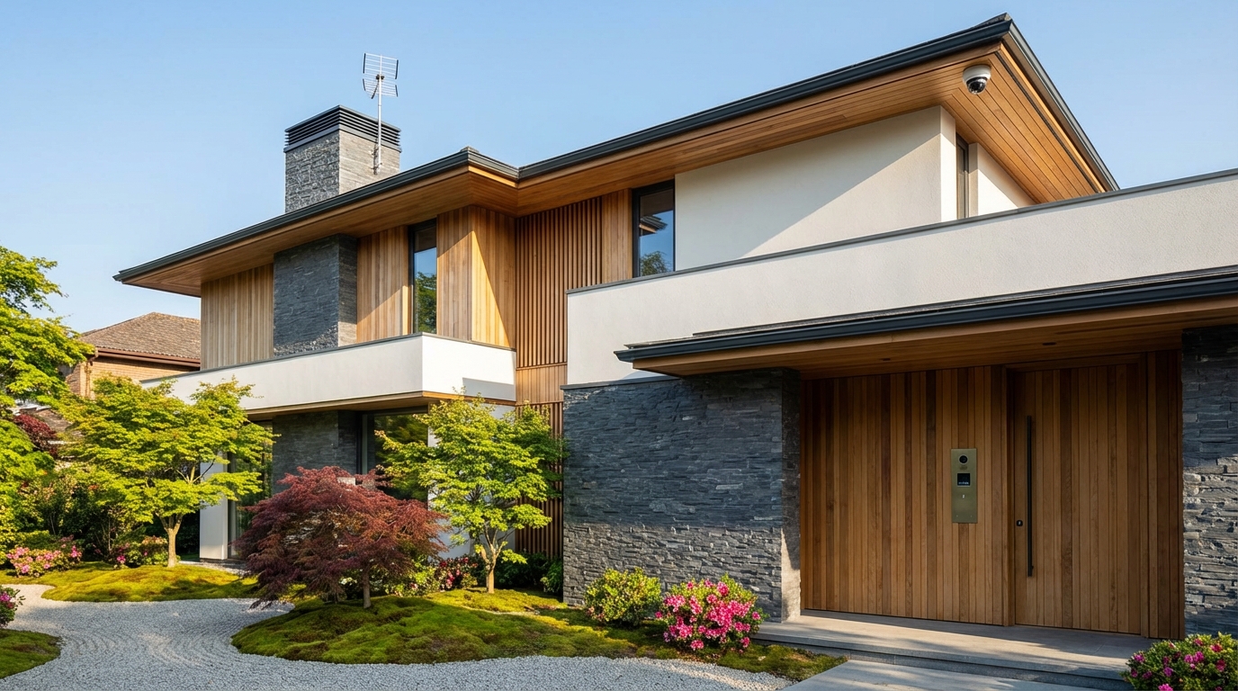 住宅設備が充実した戸建て住宅の外観イメージ