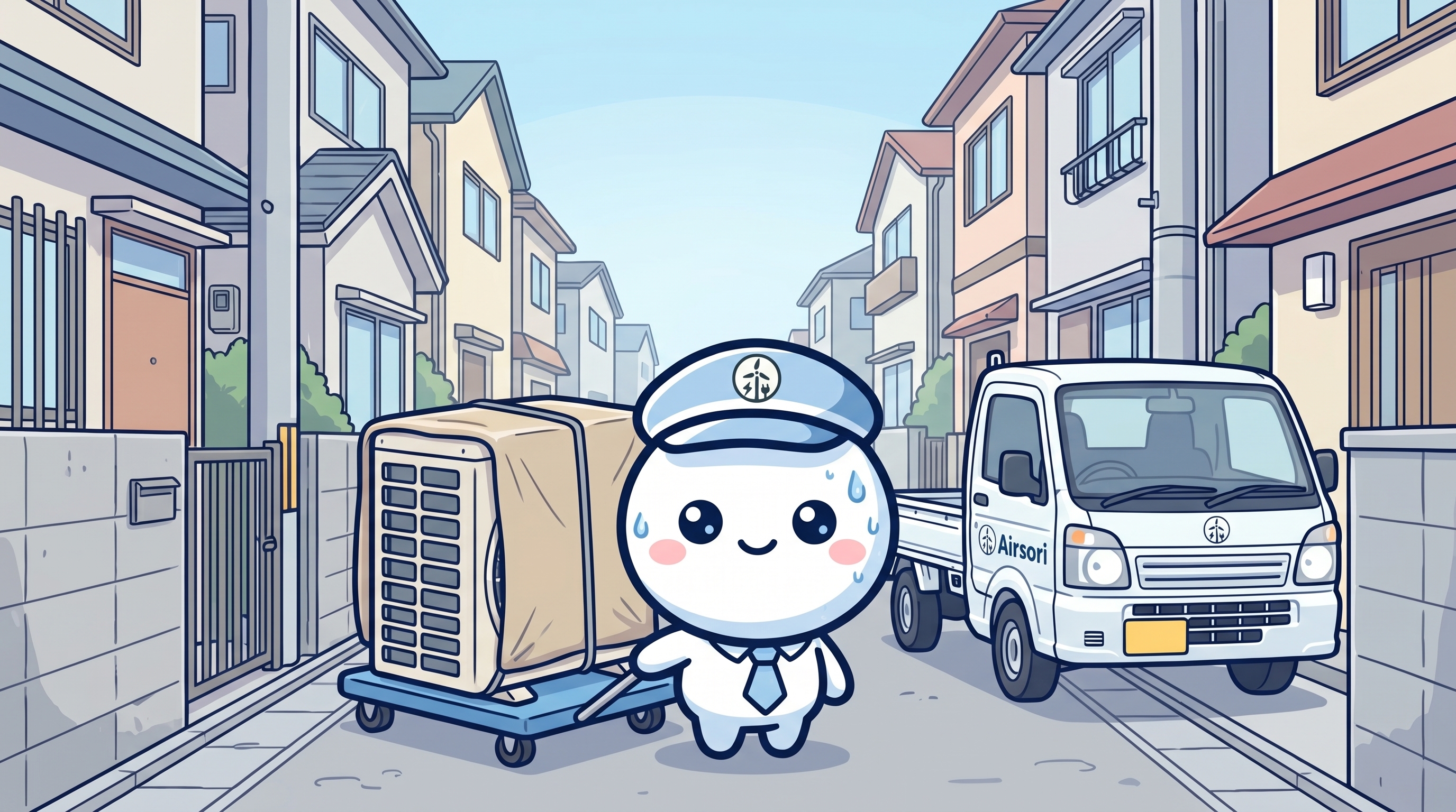 南区住宅密集路地の資材搬入