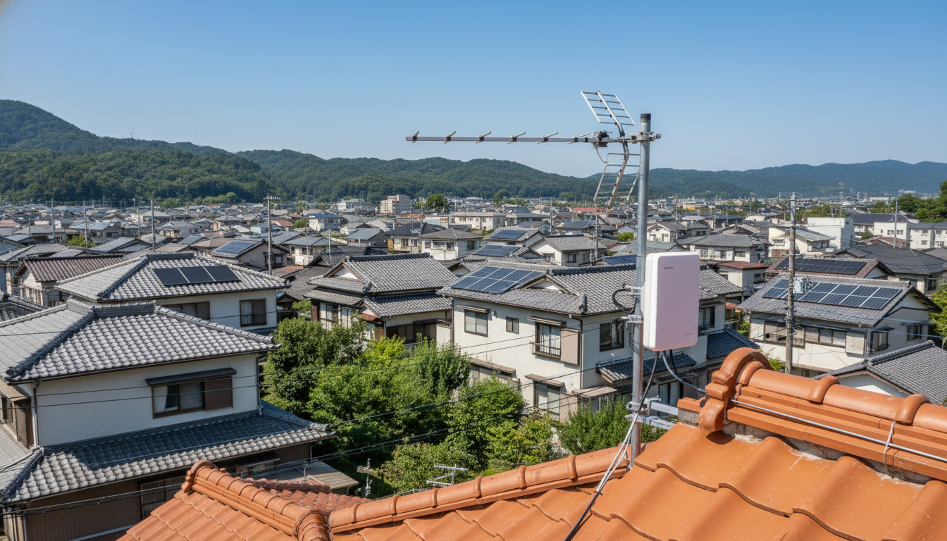 テレビが映らない原因を調べている様子