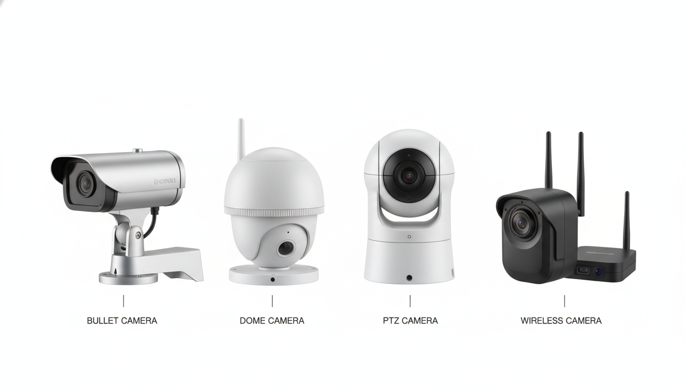 さまざまな種類の防犯カメラのイメージ