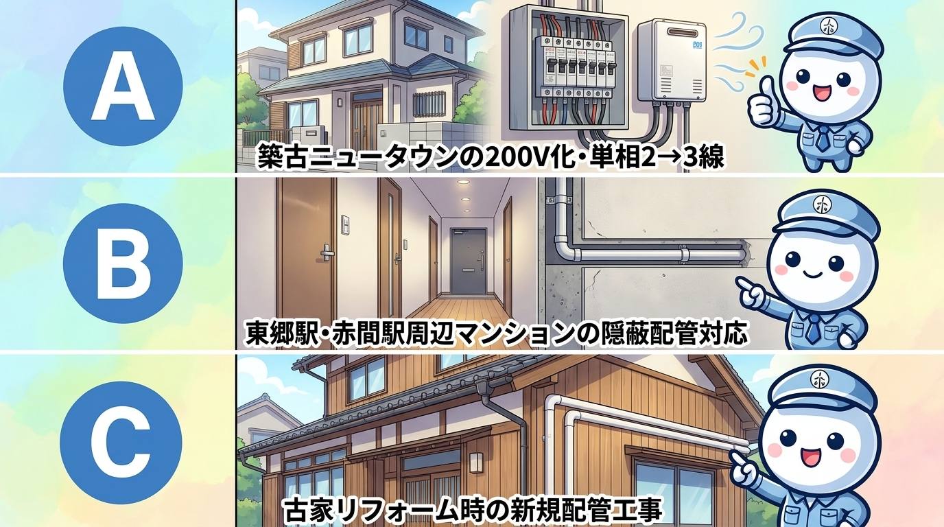 宗像市でよくある工事3パターンの比較