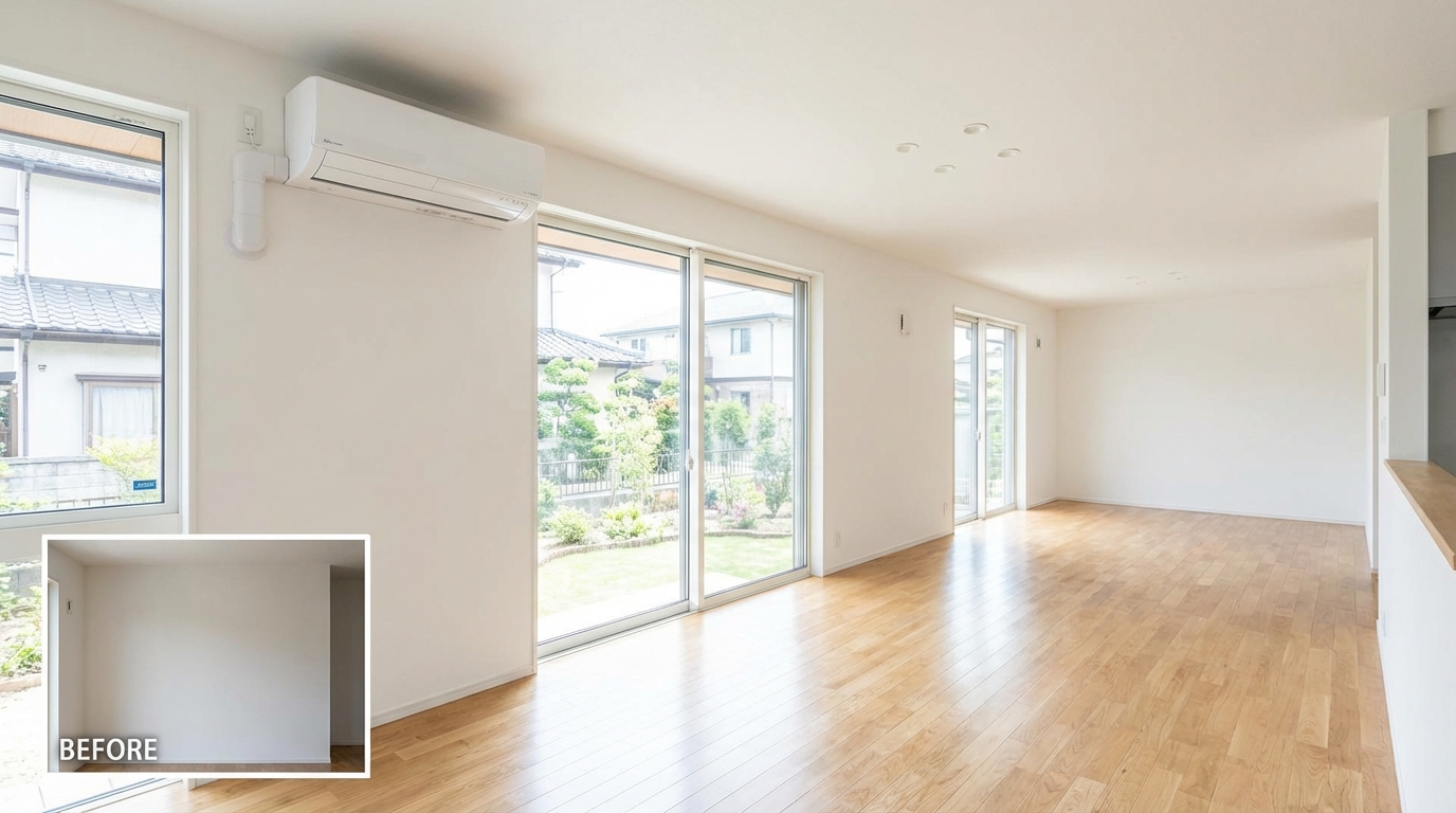 新築住宅のエアコン設置