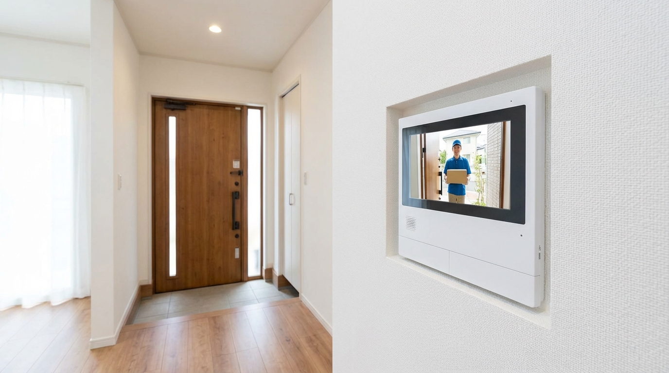 新築住宅のモニター付きインターホン