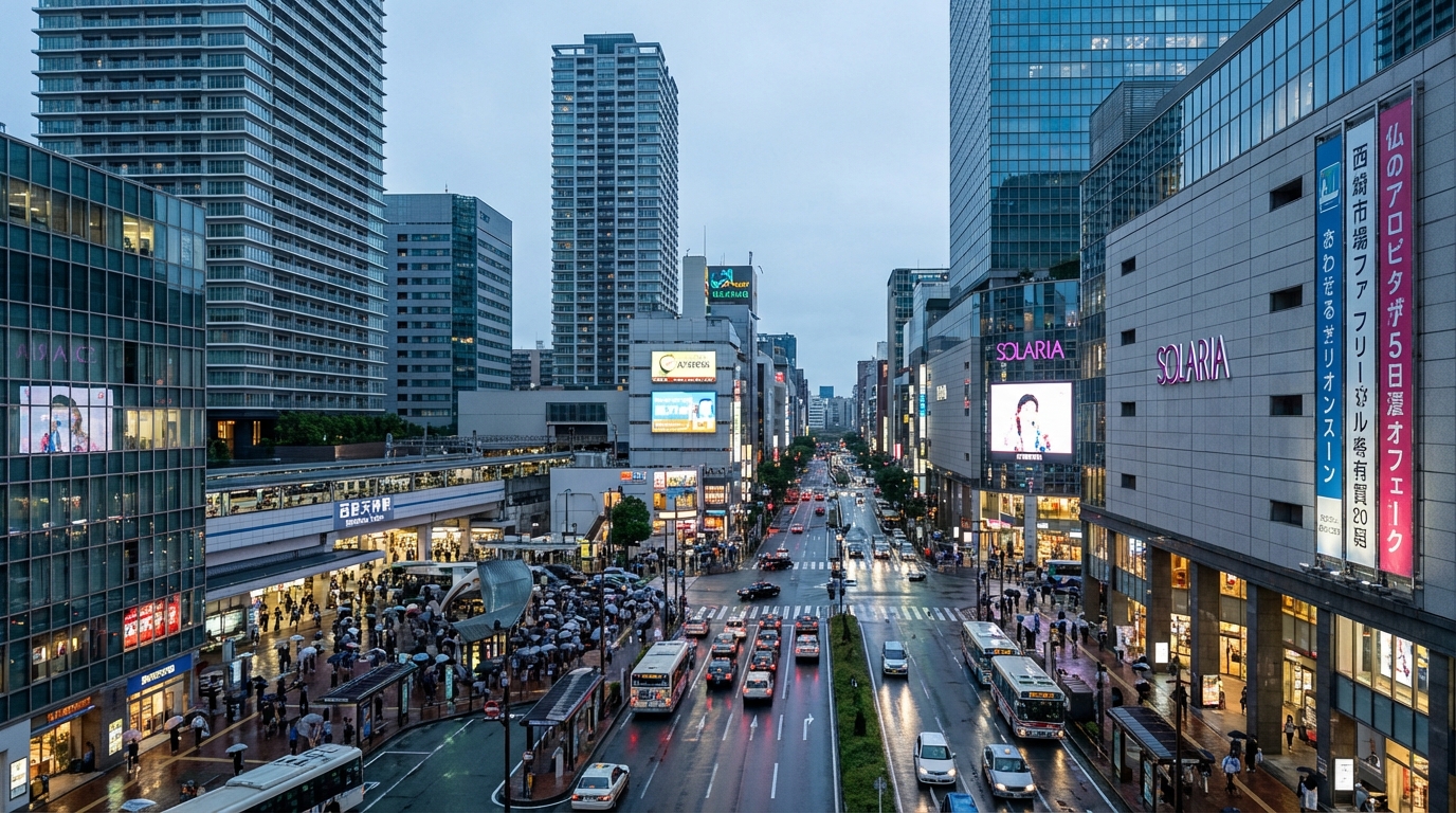 福岡市中央区の天神エリアと南区の住宅地イメージ