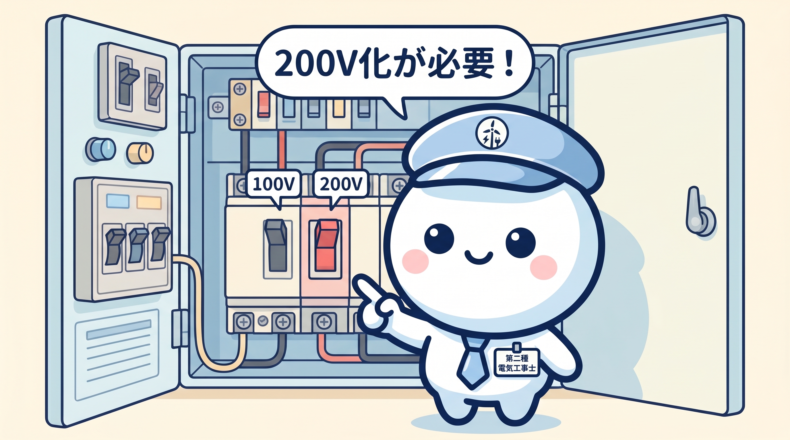 西区古戸建ての100V→200V電源容量切替