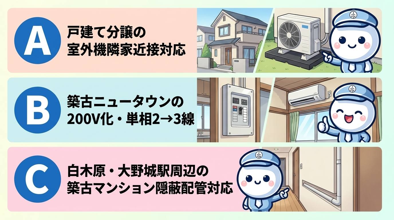 大野城市でよくある工事3パターンの比較