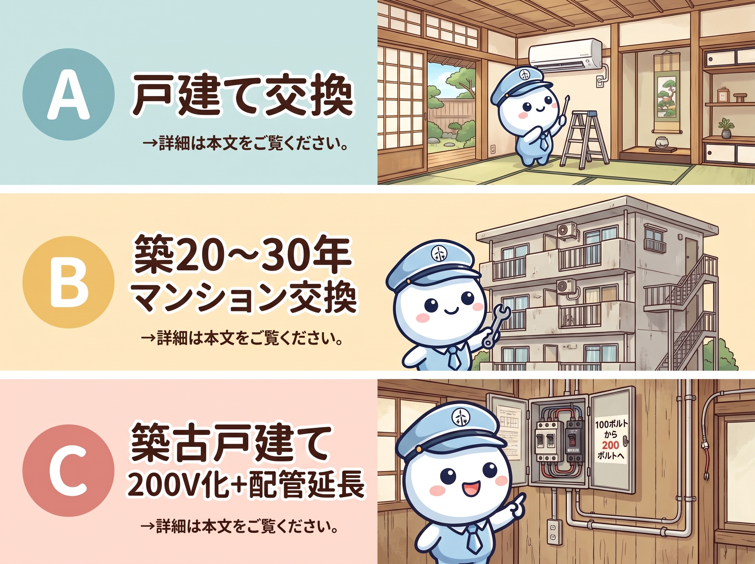 篠栗町でよくある工事3パターンの比較