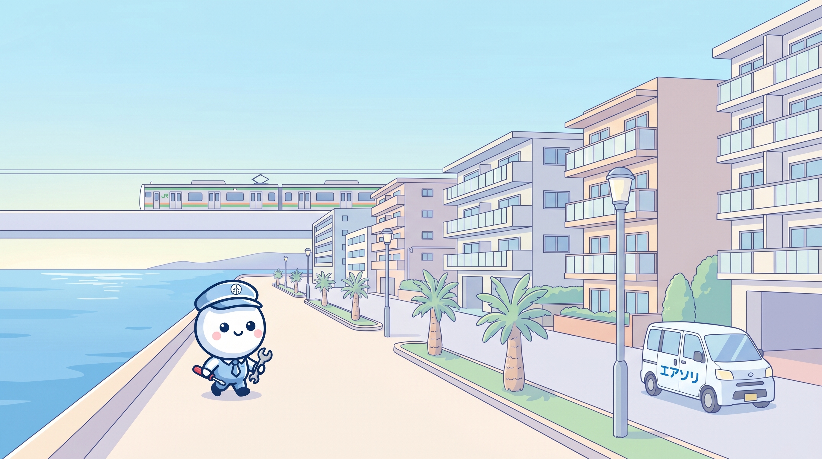 新宮町マリンタウン緑ケ浜の海沿いマンション群