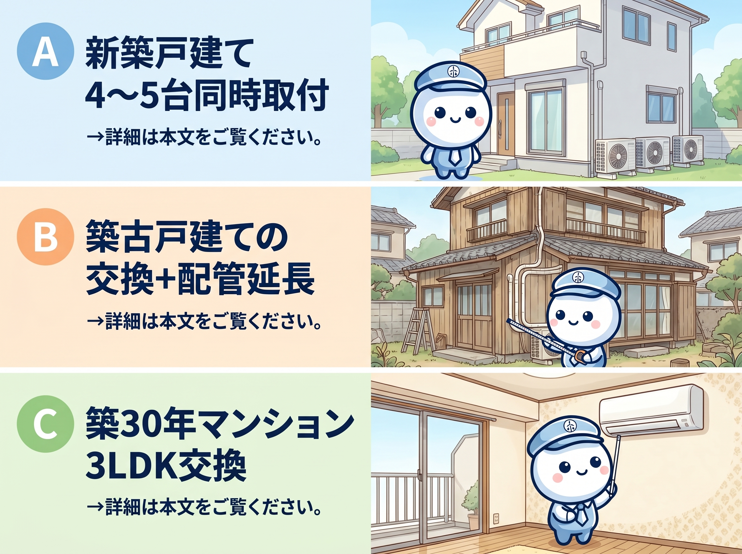 須恵町でよくある工事3パターンの比較