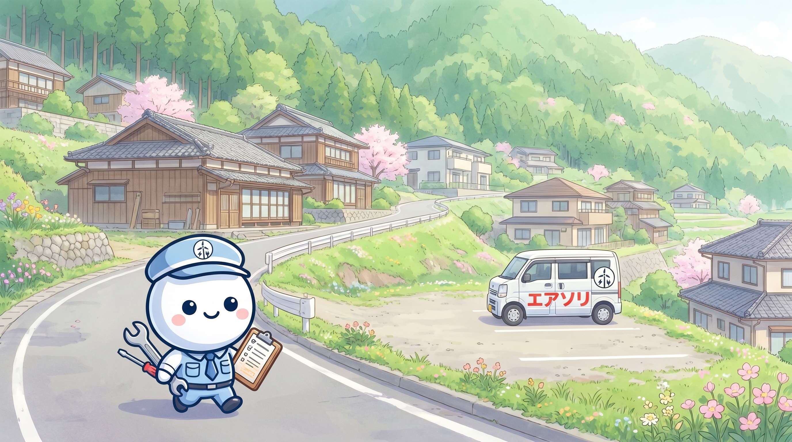 須恵町の山あいの住宅地イメージ