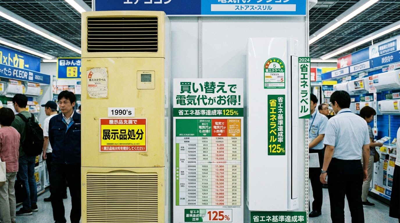 新旧エアコンの比較