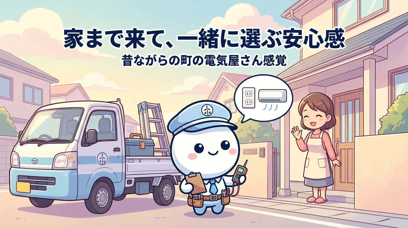 昔ながらの町の電気屋さん感覚で、お家を見てから機種を決める安心感｜エアソリ
