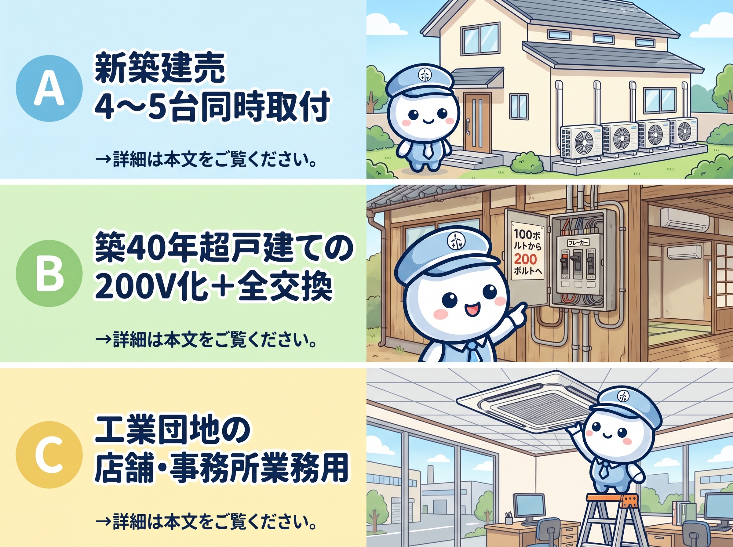 宇美町でよくある工事3パターンの比較