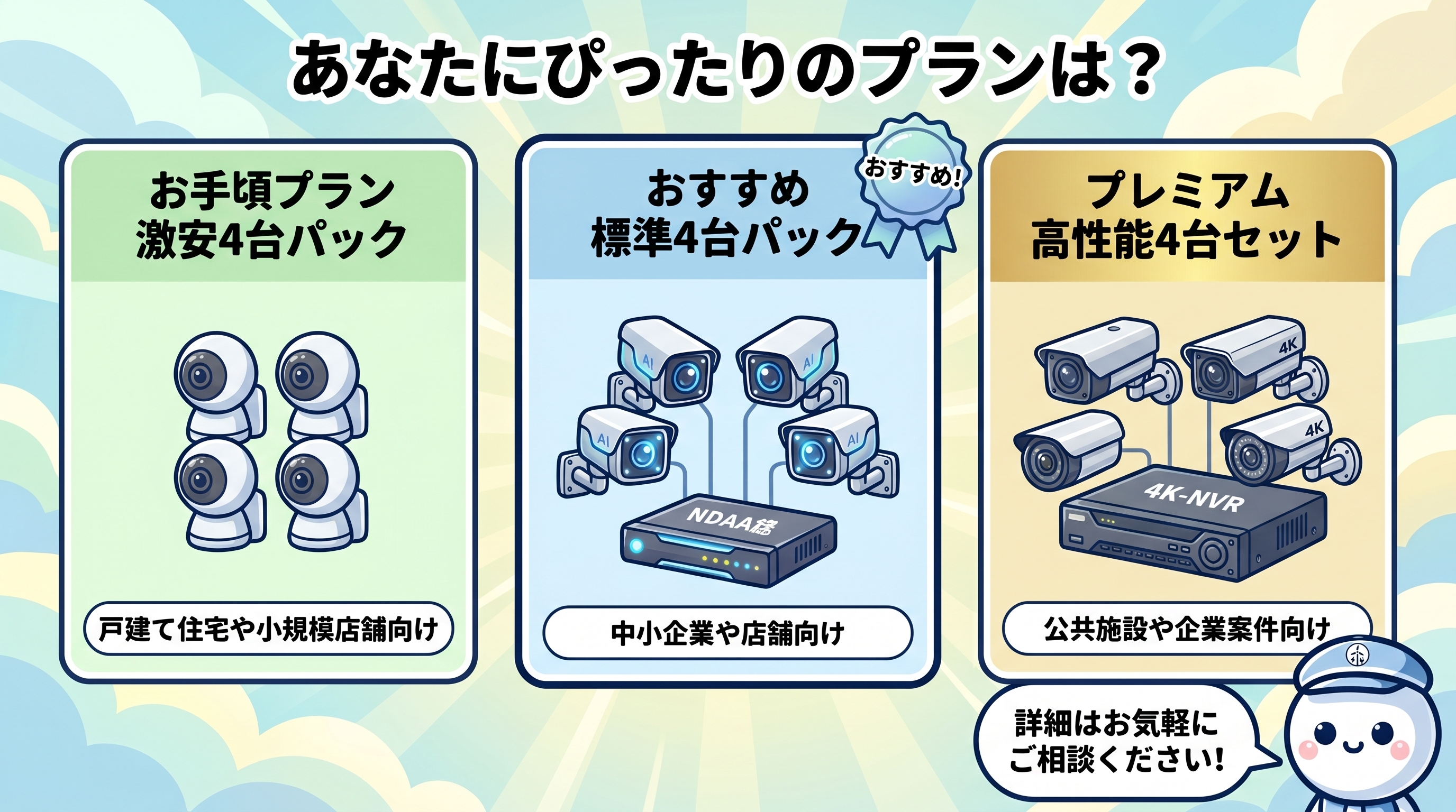 3つのプランパック比較