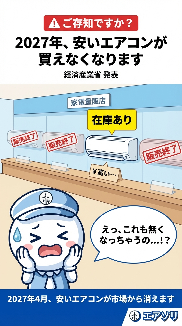 2027年、安いエアコンが買えなくなります - 経済産業省発表の省エネ新基準で安価モデルが市場から消える