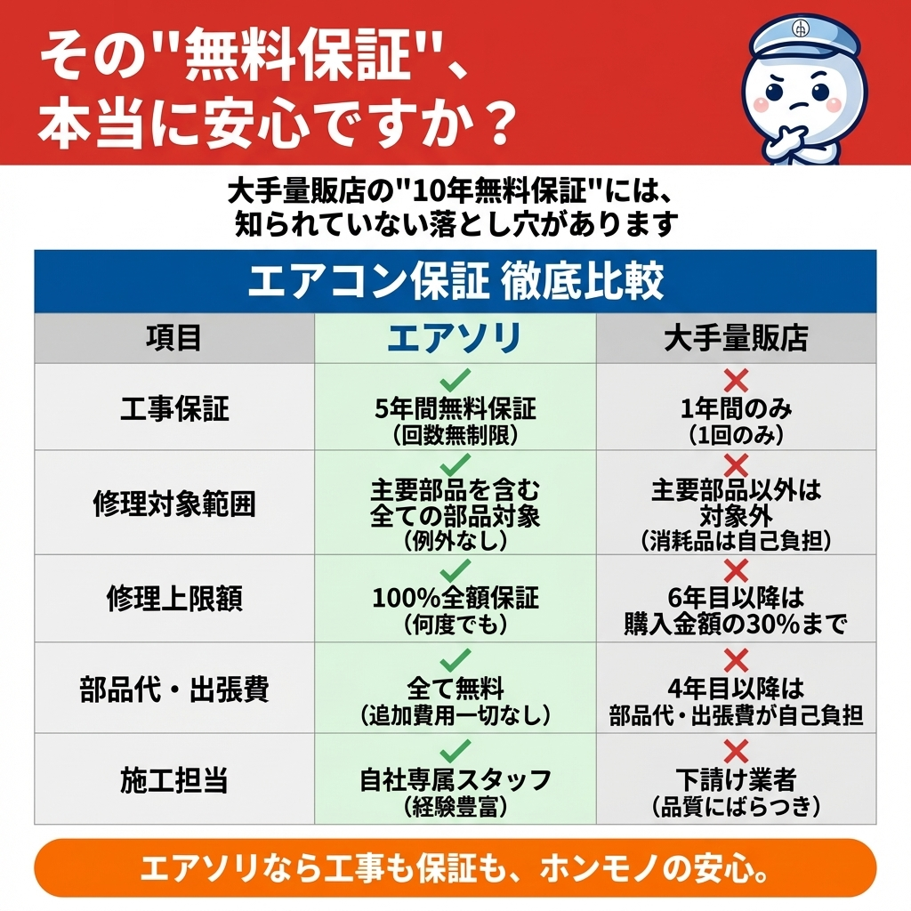 エアコン保証 徹底比較