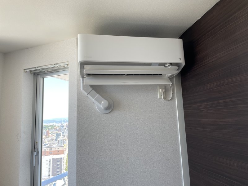早良区高層マンションのエアコン新設工事